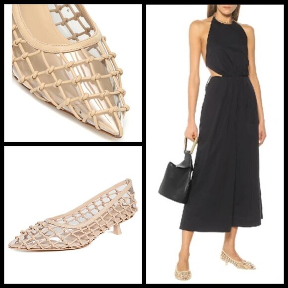 💕CULT GAIA💕 Kenny Pump Mule ~ Pointed Toe Basket Weave Leather Sand EU 41 NWT - Picture 3 of 16